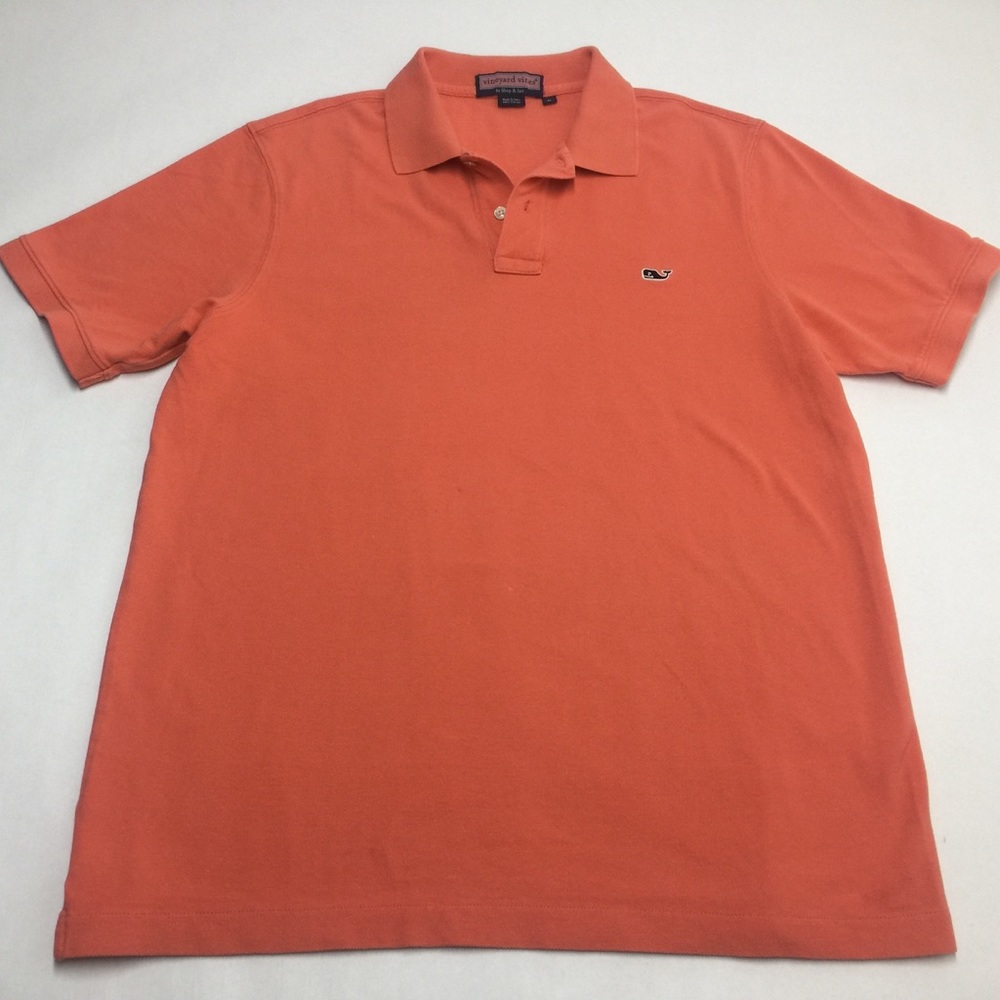 VINEYARD VINES POLO SHIRT PEACH COLOR MENS M